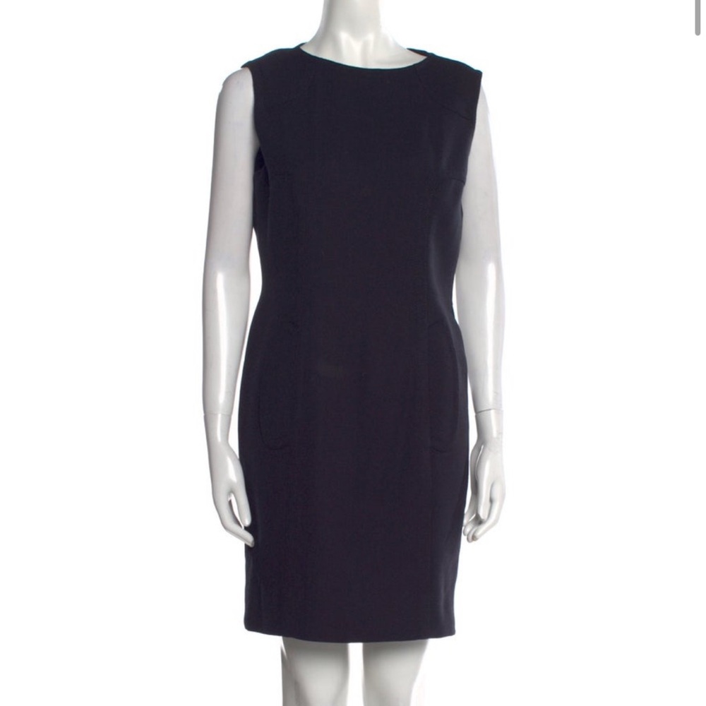 Dolce Gabbana Navy Blue Sleeveless Sheath Dress